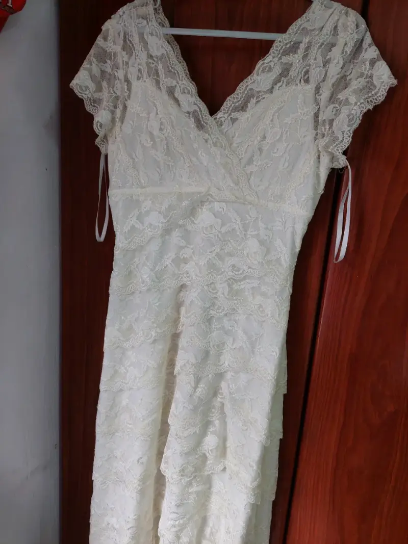 Vestido de encaje blanco HK Collection talla 40 - 1