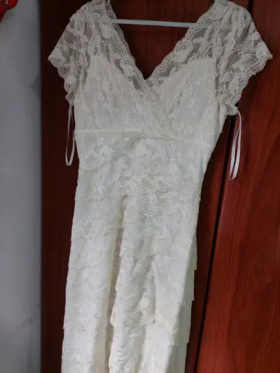 Vestido de encaje blanco HK Collection talla 40 - miniatura 1
