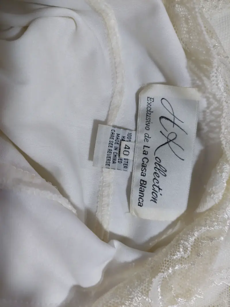 Vestido de encaje blanco HK Collection talla 40 - 3