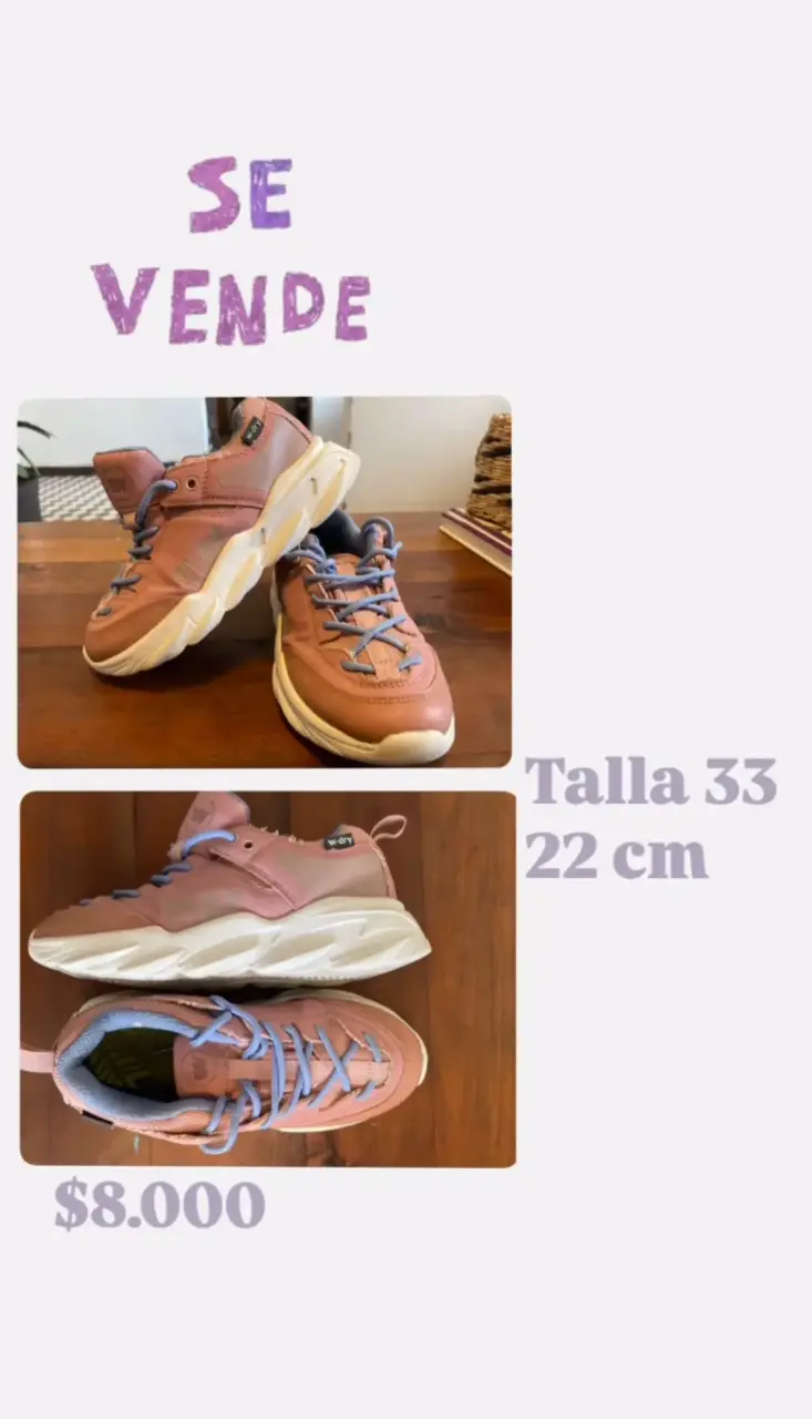 Zapatillas deportivas talla 33 color rosa
