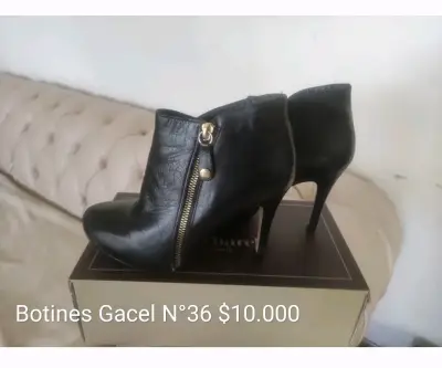 Botines de cuero negro Gacel N°36 con cierre lateral - miniatura 3