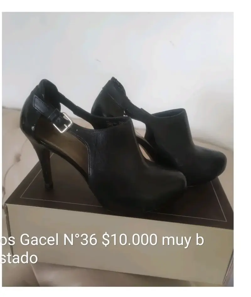 Botines de cuero negro Gacel N°36 con cierre lateral - 5