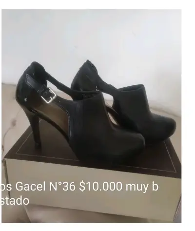 Botines de cuero negro Gacel N°36 con cierre lateral - miniatura 5