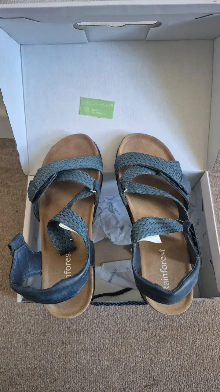 Sandalias de cuero azul con plataforma - 2