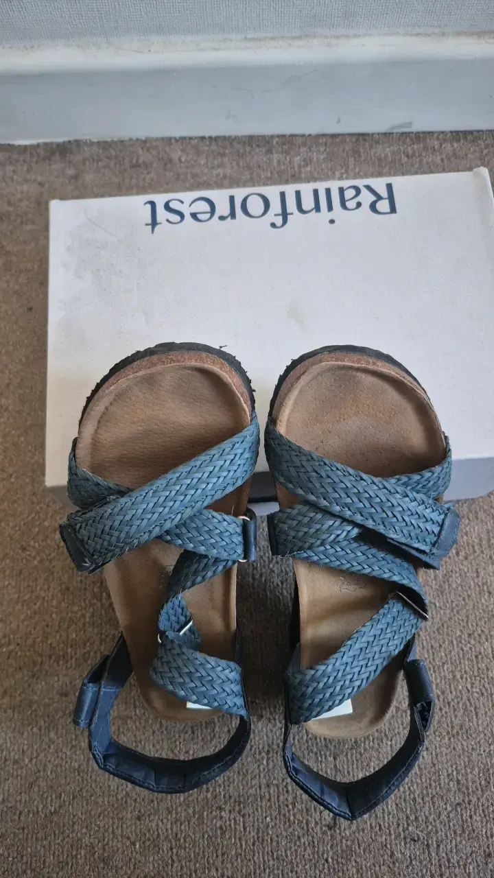 Sandalias de cuero azul con plataforma - 5