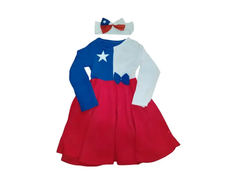 Vestido infantil de Chile y lazo talla 6