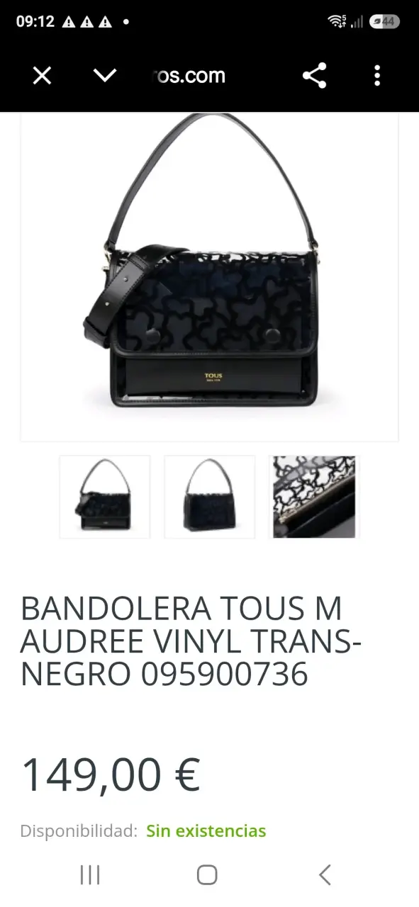 Bandolera Tous Audree Vinyl Transparente Negra - 4