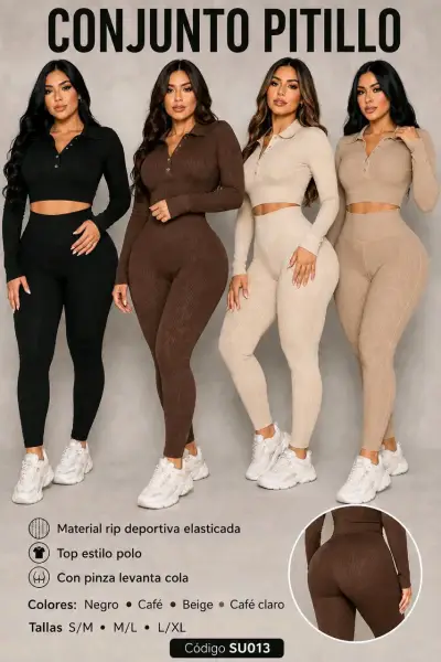 Enterizo Flare Negro y Café con Cierre - miniatura 2