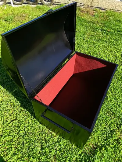 Baúl de almacenamiento metálico negro con interior - miniatura 3