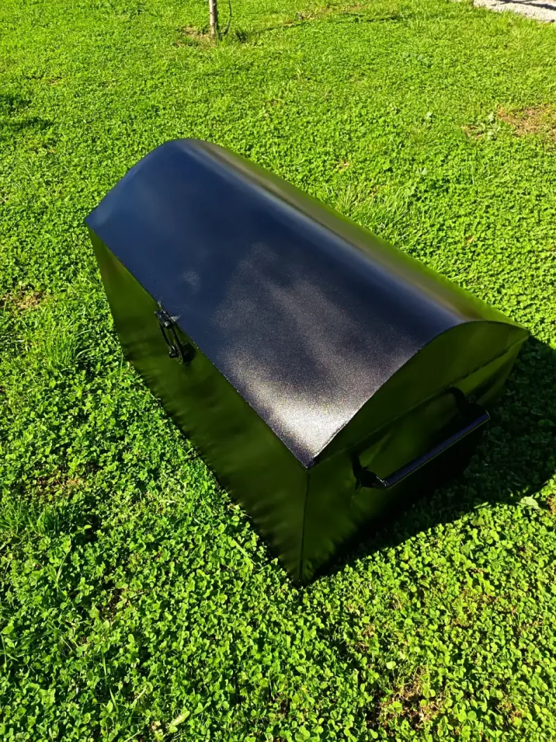 Baúl de almacenamiento metálico negro con interior - 6