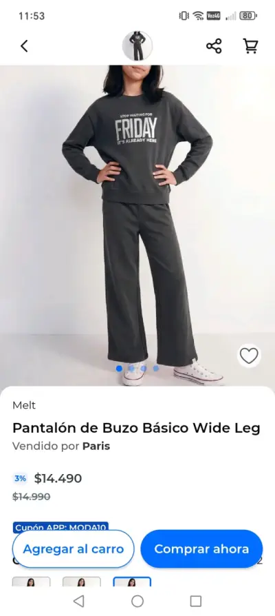 Buzo Básico Wide Leg Melt talla 12 - miniatura 1