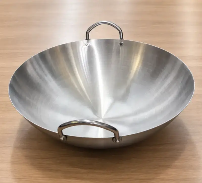 Wok de acero inoxidable con asas