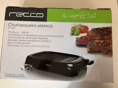 Parrilla eléctrica Recco 1500W con termostato - miniatura 1