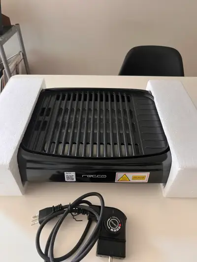 Parrilla eléctrica Recco 1500W con termostato - miniatura 2