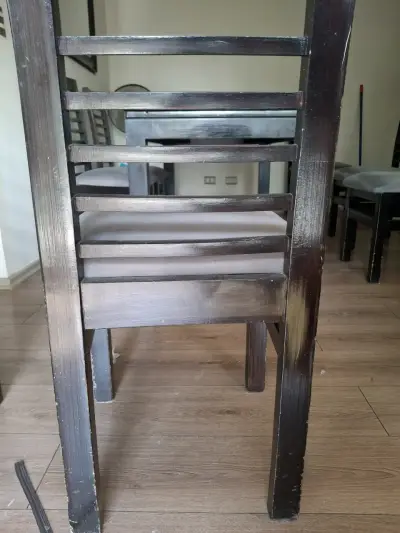 Juego de comedor de madera con vidrio para 6 personas - miniatura 3