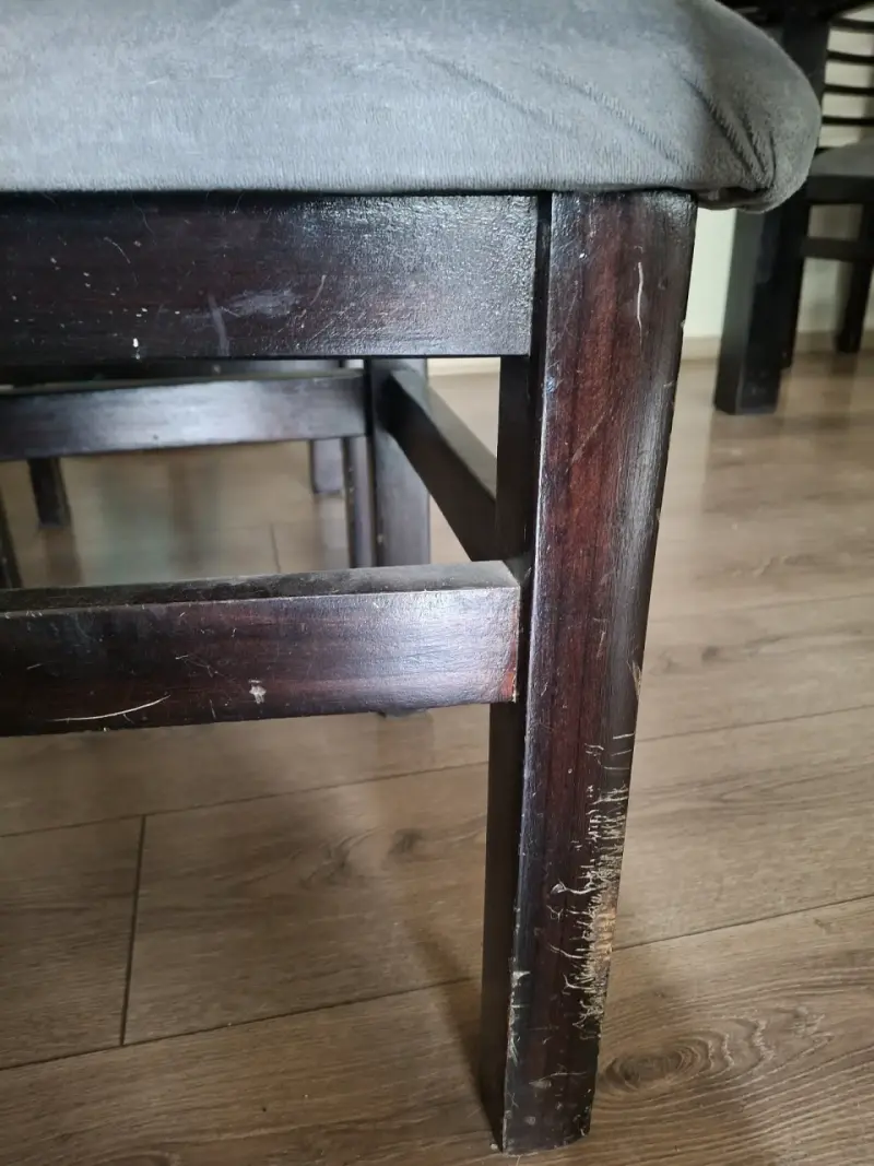 Juego de comedor de madera con vidrio para 6 personas - 4