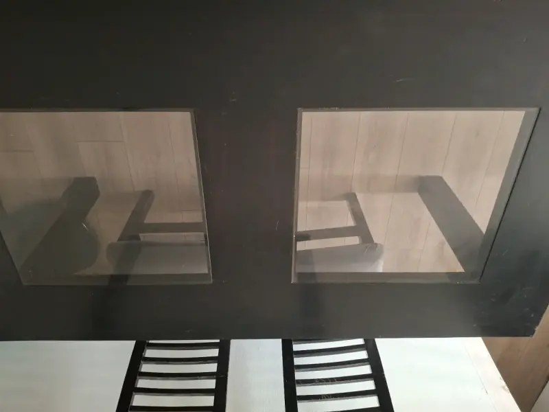 Juego de comedor de madera con vidrio para 6 personas - 6