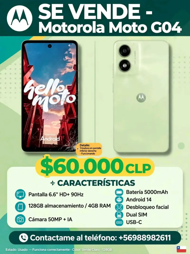 Motorola Moto G04 128GB Verde en Buen Estado - 2