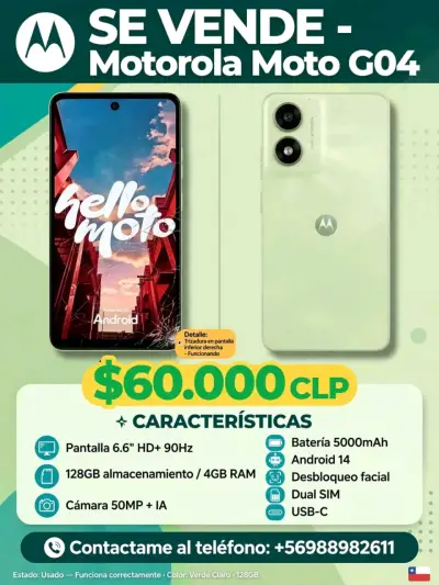 Motorola Moto G04 128GB Verde en Buen Estado - miniatura 2