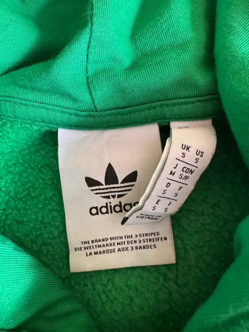 Polerón con capucha verde Adidas talla S - 2
