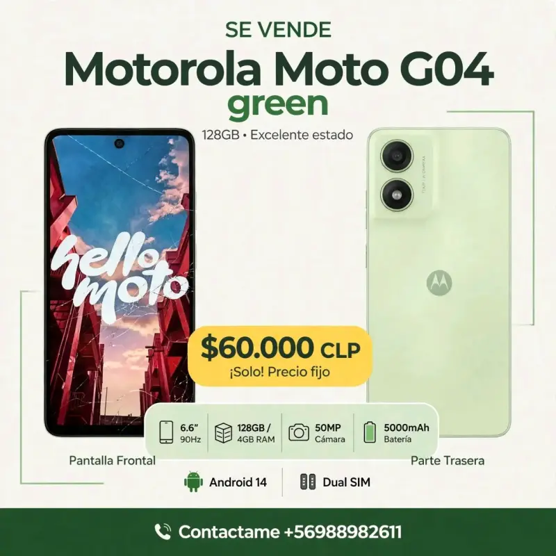 Motorola Moto G04 128GB Verde en Buen Estado - 1