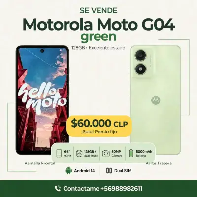 Motorola Moto G04 128GB Verde en Buen Estado - miniatura 1