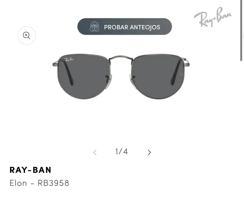 lentes de sol Ray-Ban Elon, color plateado, - 4