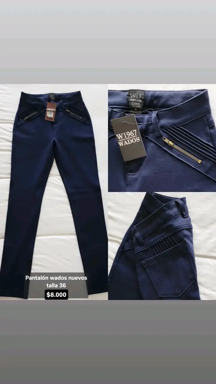 Pantalón azul Wados talla 36 con cremalleras