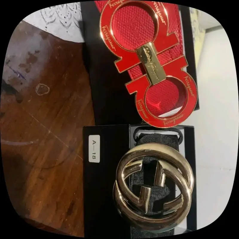 Cinturones de cuero Ferragamo y Gucci con hebillas distintivas - 5