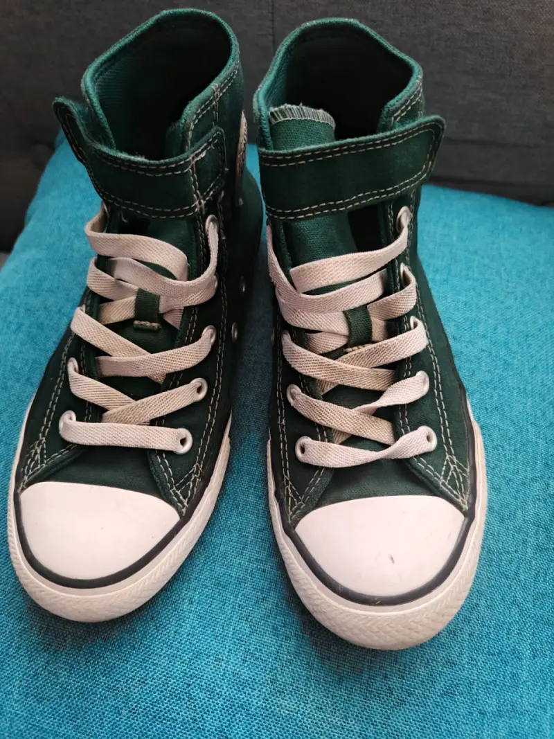 Zapatillas altas verdes Converse para niños - 1