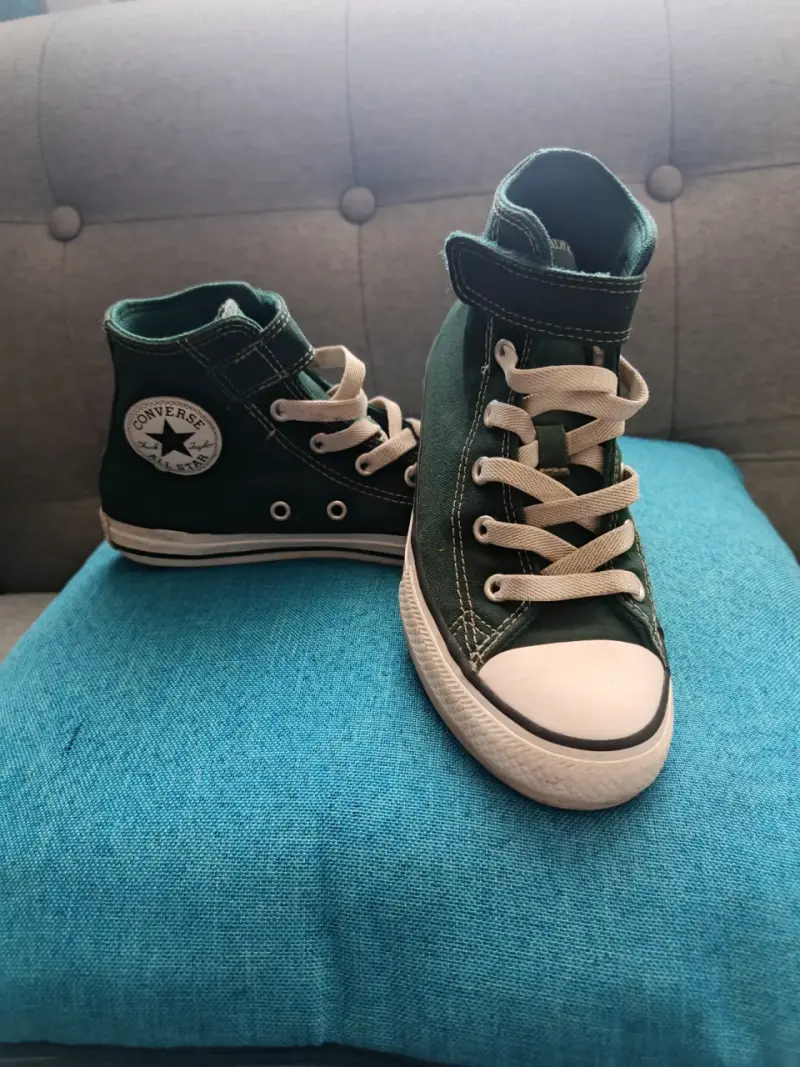 Zapatillas altas verdes Converse para niños - 2