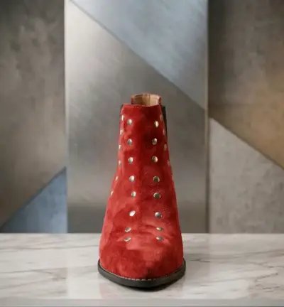 Botines de reno (cuero) rojos con tachas - miniatura 2