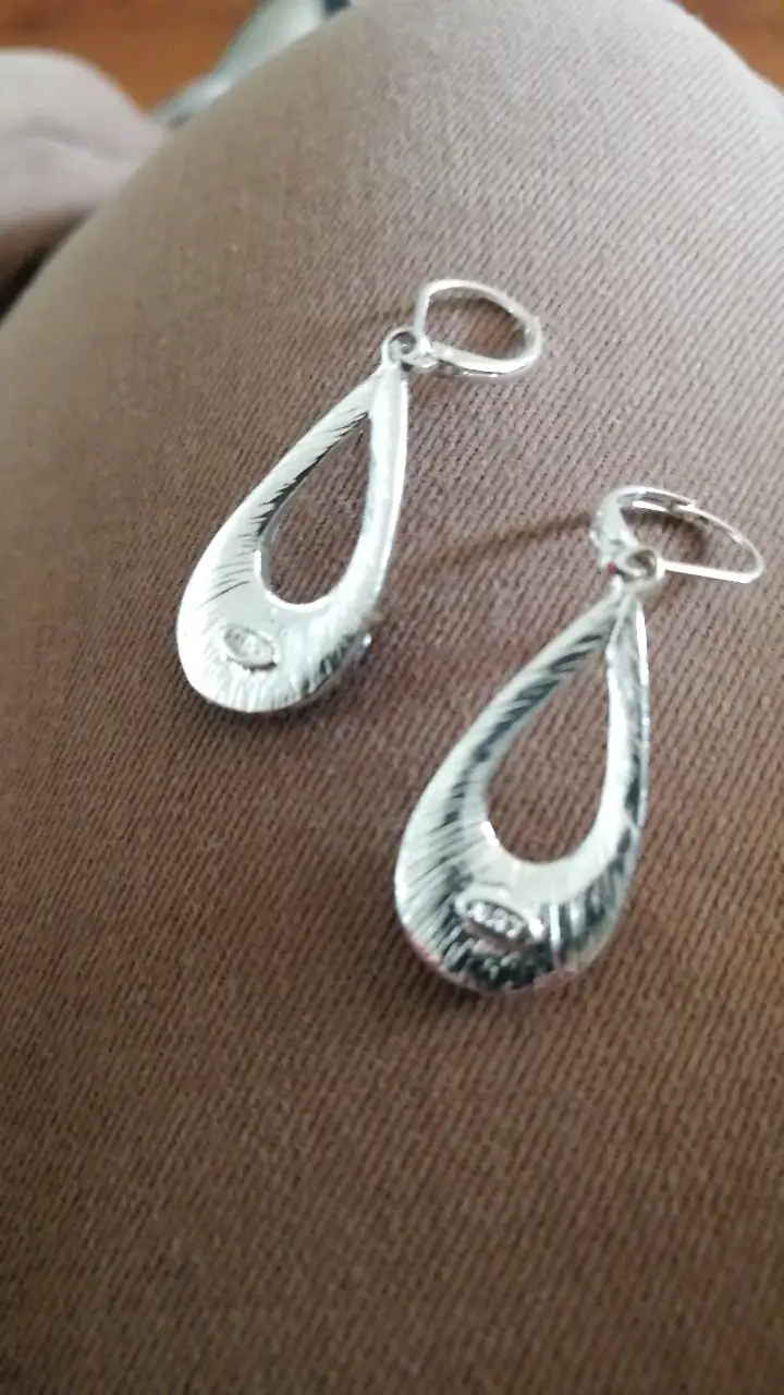 Aros colgantes de plata con piedras azules Avon - 4