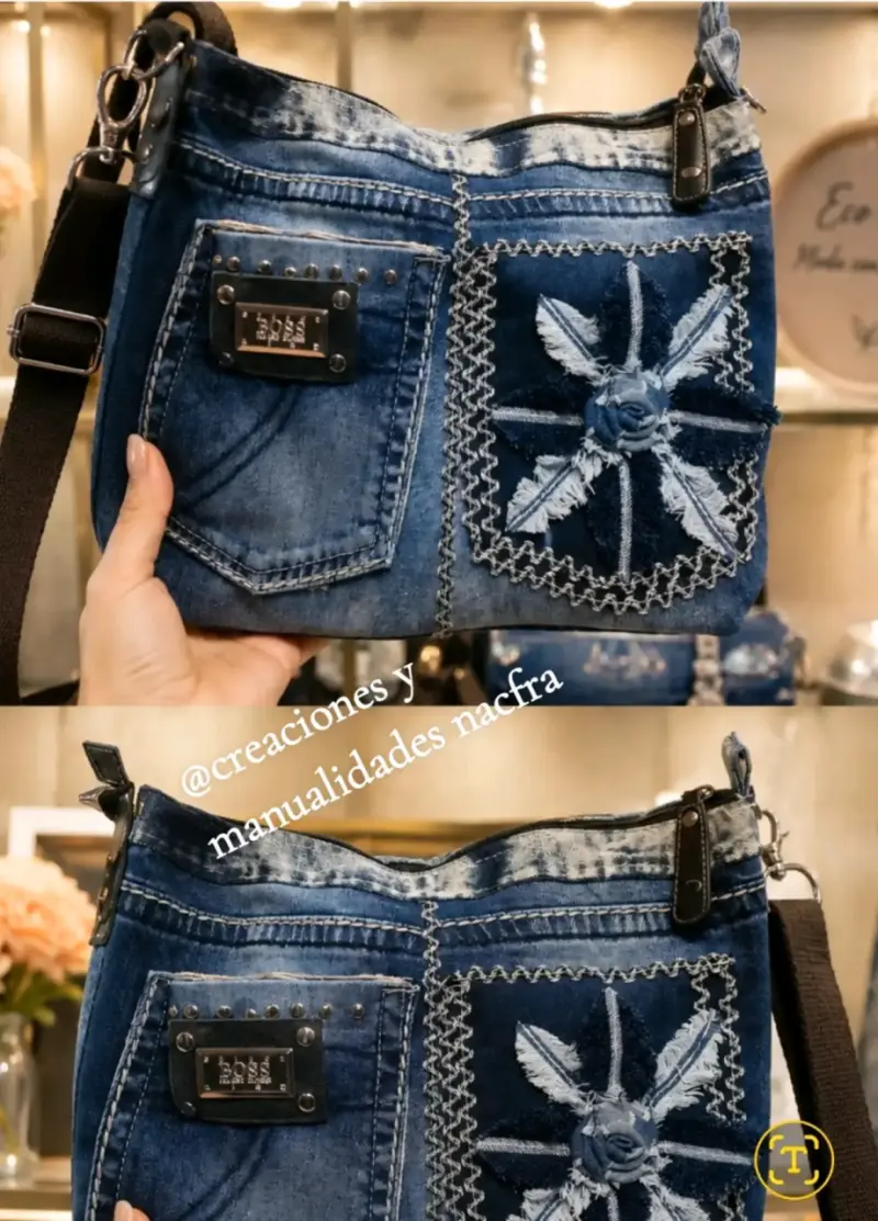 Bolso de mezclilla artesanal estilo Wrangler - 3