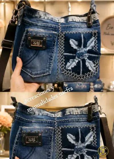 Bolso de mezclilla artesanal estilo Wrangler - miniatura 3