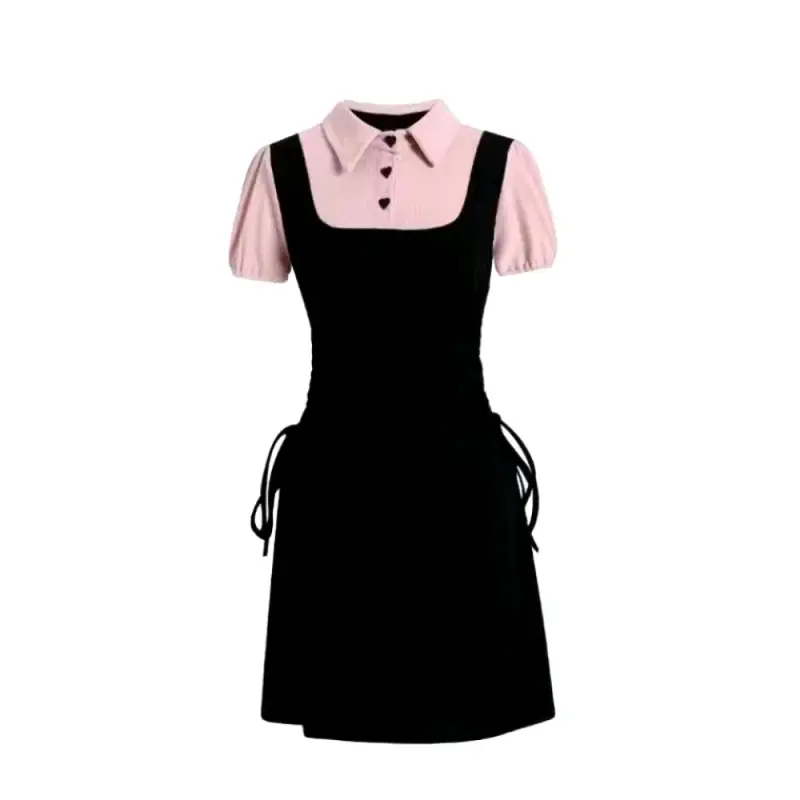 Vestido Kawaii Negro Rosa - 2
