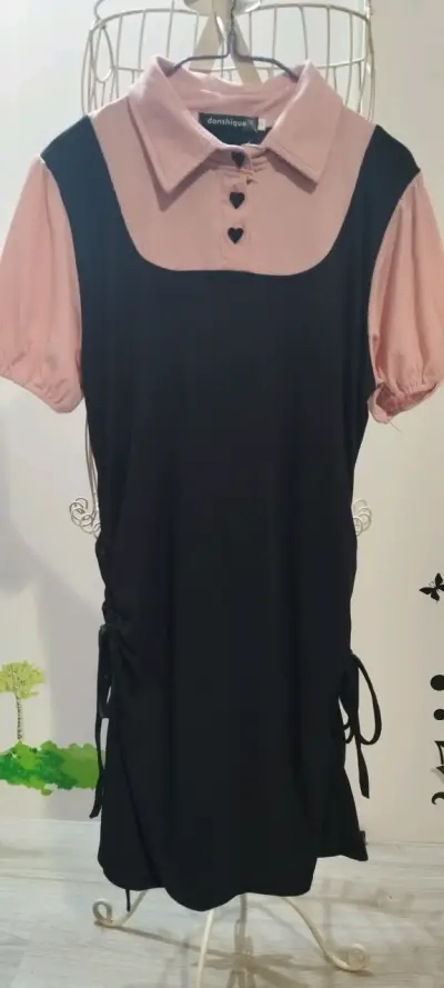 Vestido Kawaii Negro Rosa - miniatura 3