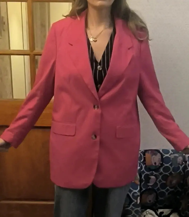 Blazer rosa fucsia para mujer xl - 1