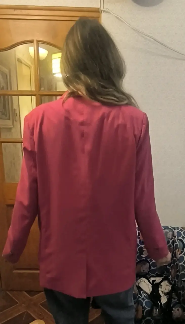 Blazer rosa fucsia para mujer xl - 2