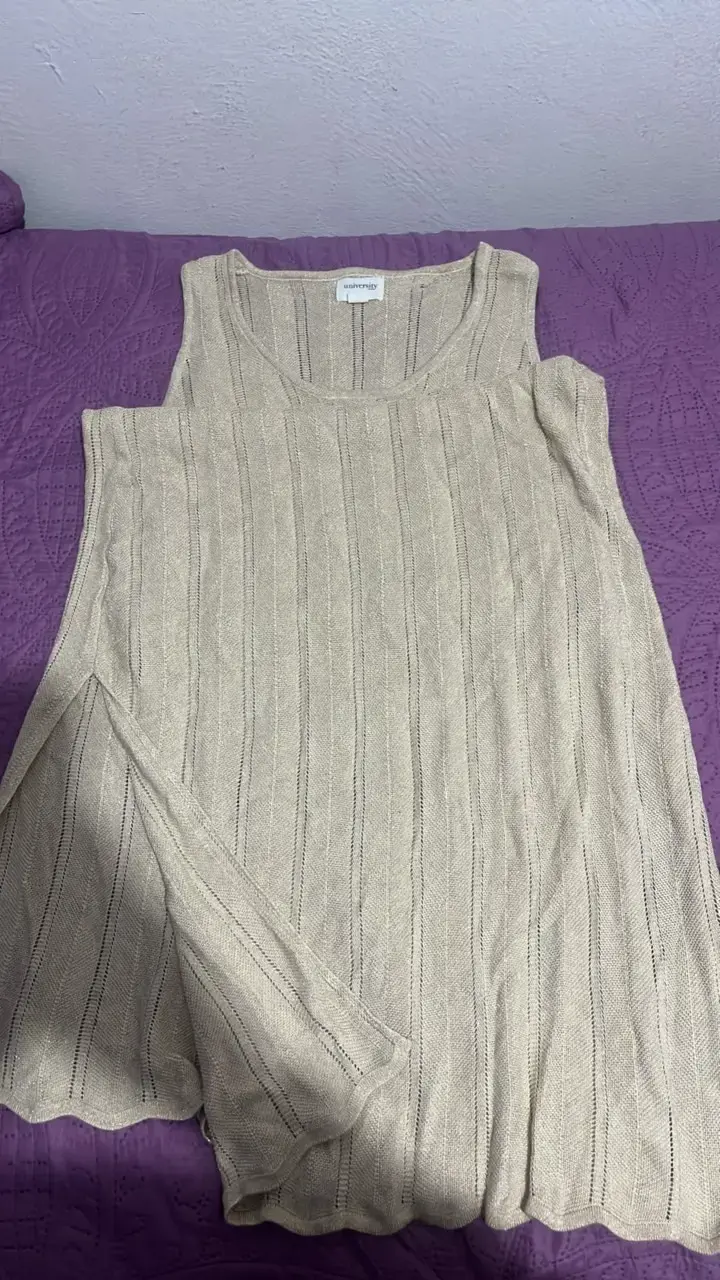 Vestido sin mangas beige de punto Unit - 2