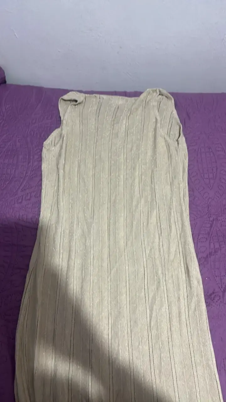 Vestido sin mangas beige de punto Unit - 4