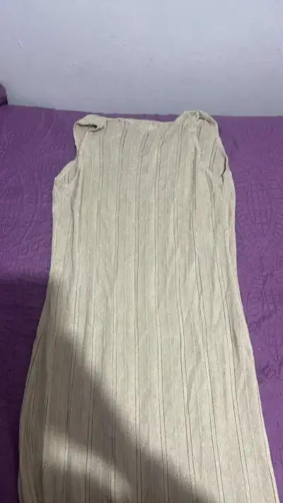 Vestido sin mangas beige de punto Unit - miniatura 4