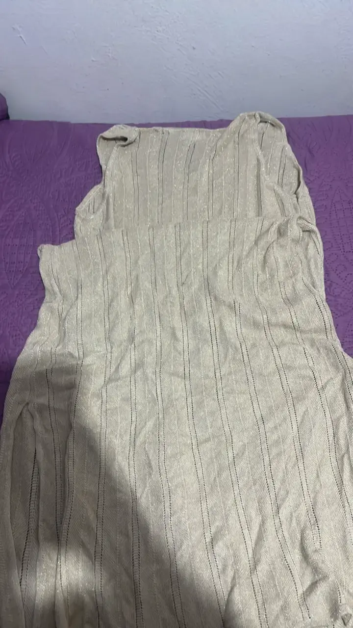 Vestido sin mangas beige de punto Unit - 5