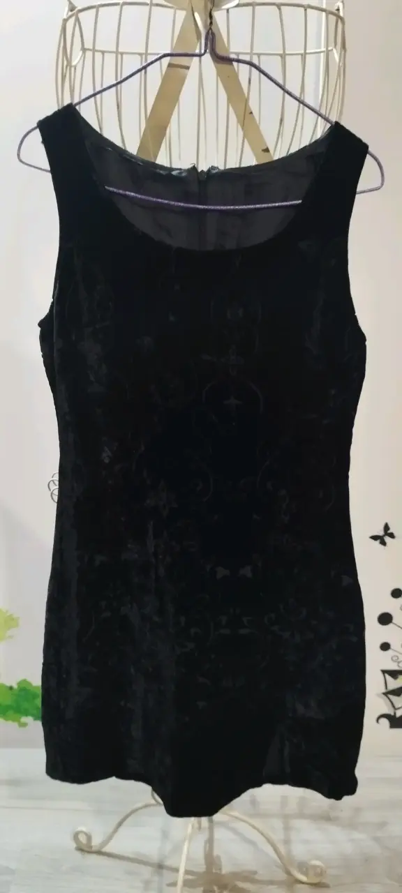 Vestido negro terciopelo - 1