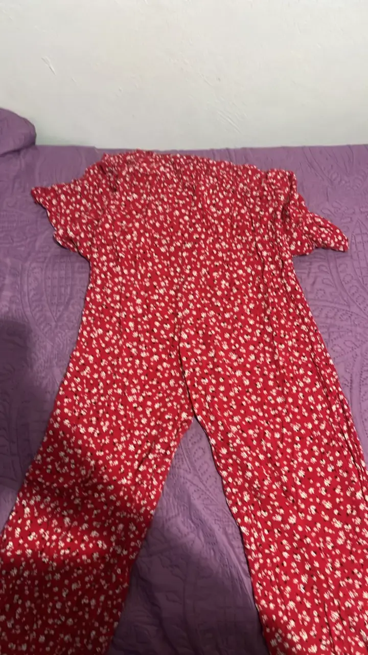Enterito rojo floral para mujer talla 40 - 5
