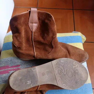 Botines de gamuza marrón para mujer talla 40 - miniatura 1