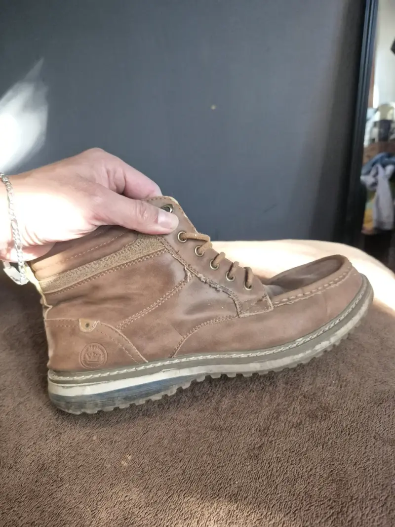 Botas de cuero marrón para hombre - 1