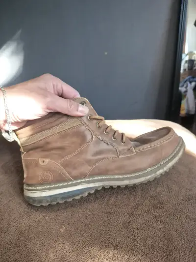 Botas de cuero marrón para hombre - miniatura 1