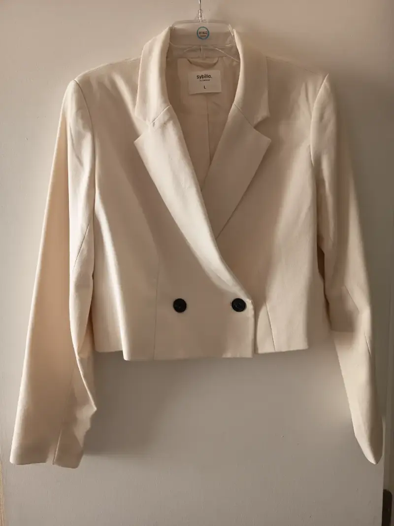 Blazer blanco mantequilla para mujer talla L - 1