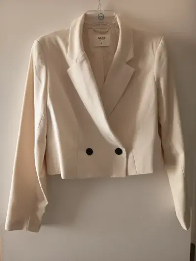 Blazer blanco mantequilla para mujer talla L - miniatura 1